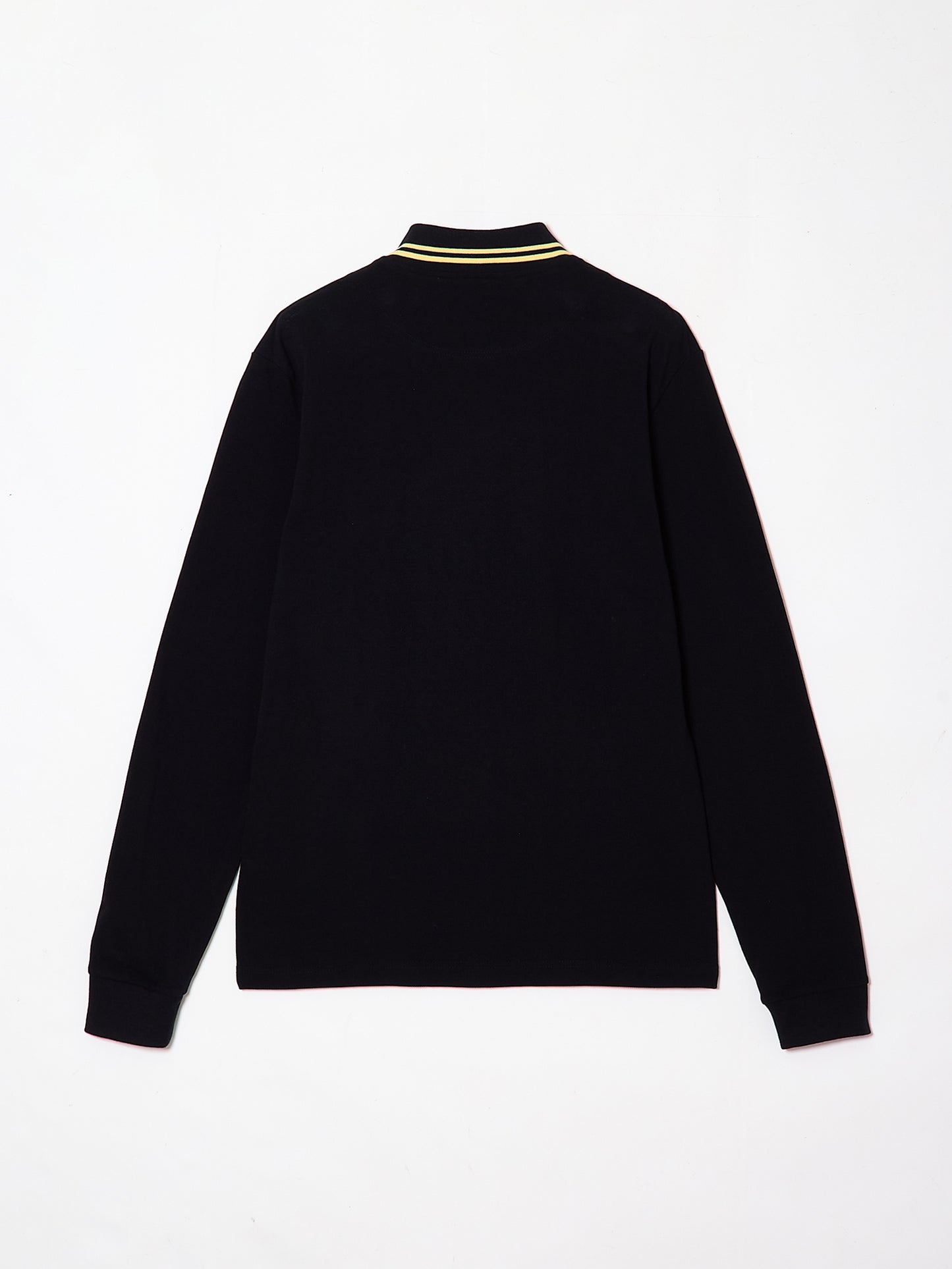 Y NECK POLO L/S SHIRTS BLACK