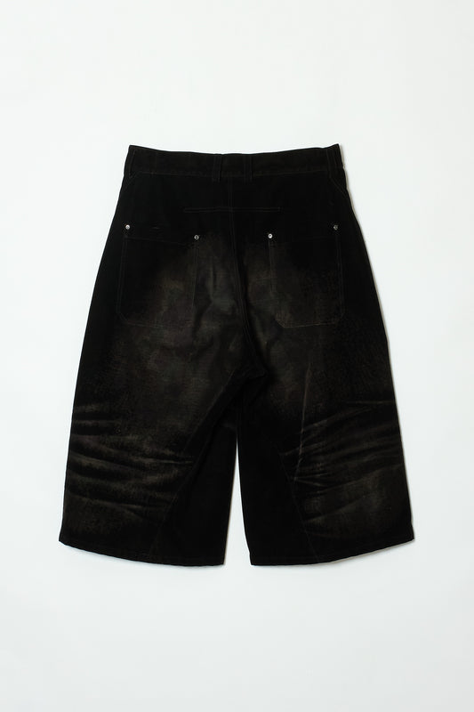 FLOCK CAMOUFLAGE TWISTED JORTS BLACK