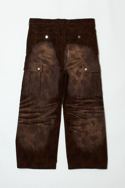 FLOCK CAMOUFLAGE WRAP CARGO PANTS BROWN