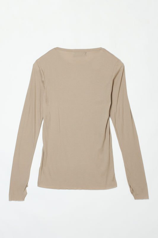THUMBHOLE L/S TEE BEIGE