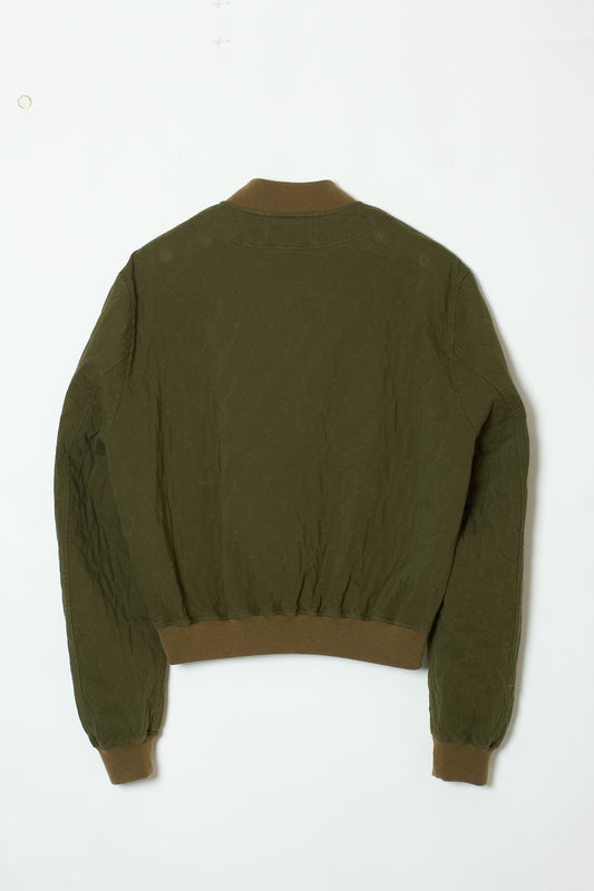 JERSEY QUILTED BOMBER JACKET KHAKI