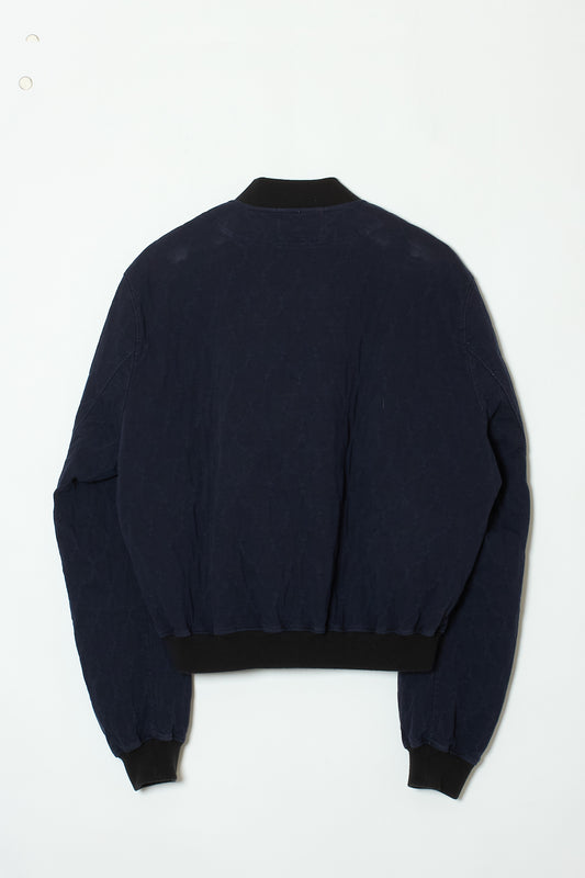 JERSEY QUILTED BOMBER JACKET NAVY