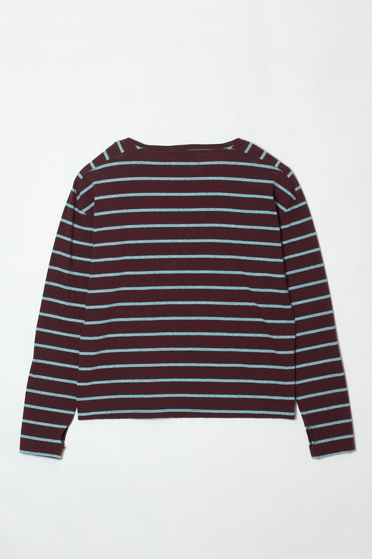 STRIPED THUMBHOLE L/S TEE BROWN