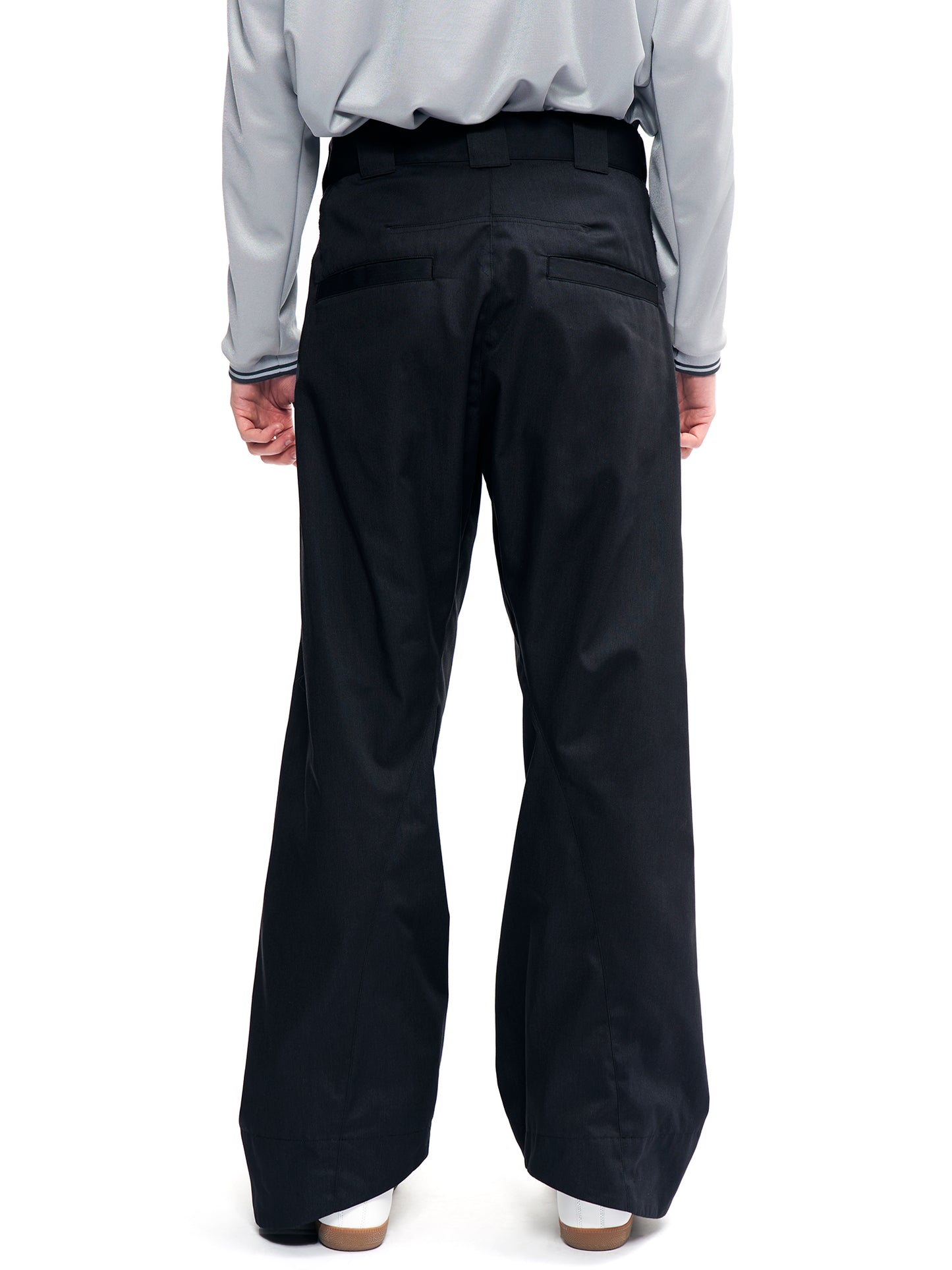 RAW EDGE TWISTED WORK PANTS BLACK