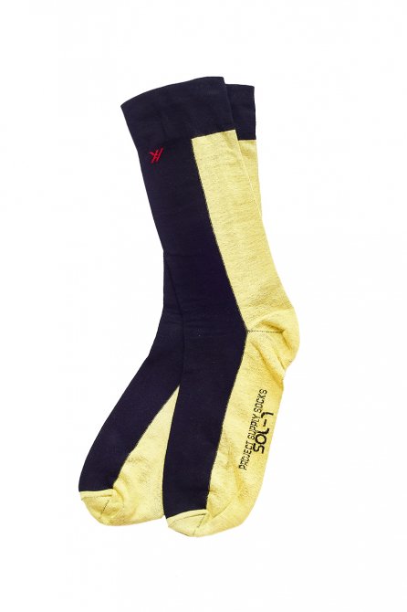 PROJECT SUPPLY SOCKS BLACK×YELLOW