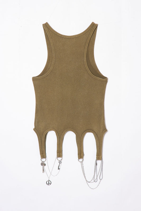 MULTIPLE HEM TANK TOP KHAKI