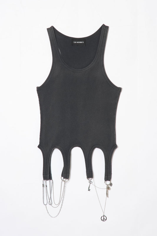 MULTIPLE HEM TANK TOP BLACK