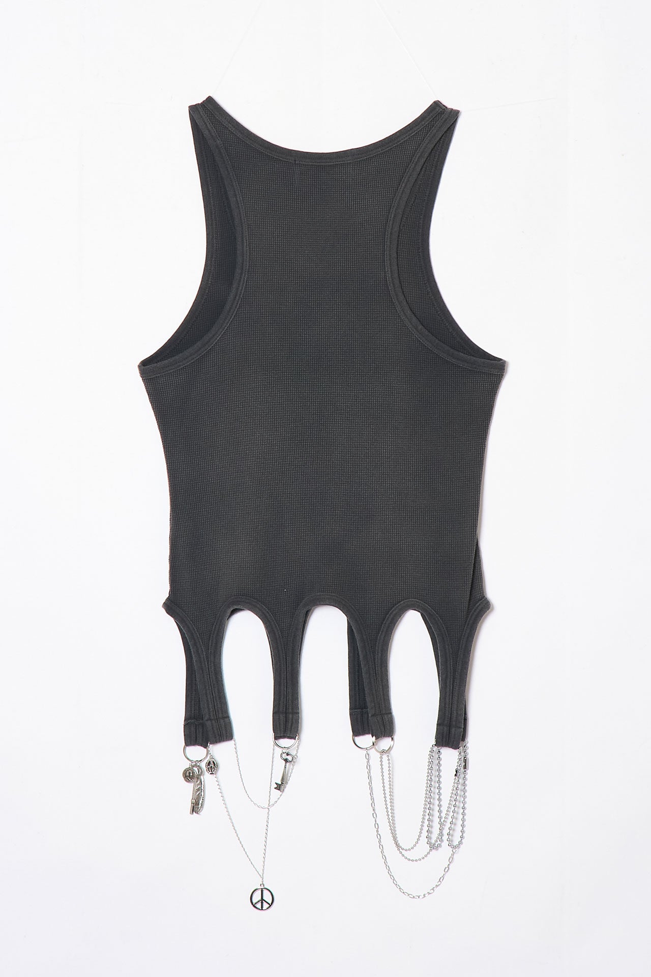 MULTIPLE HEM TANK TOP BLACK