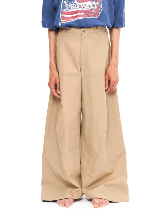 BAGGY TWISTED DOUBLE KNEE PANTS BEIGE