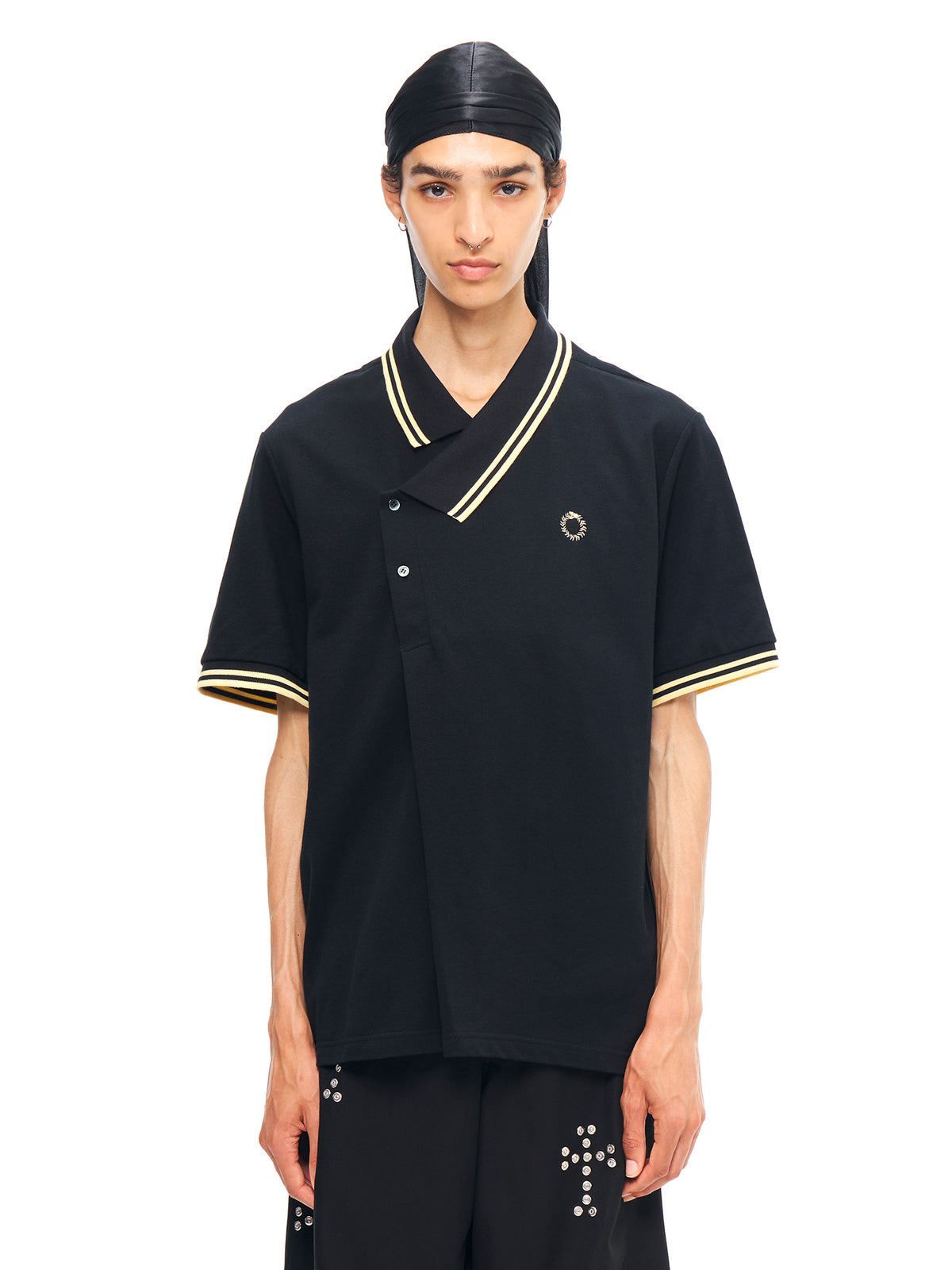 YNECK POLO SHIRTS BLACK