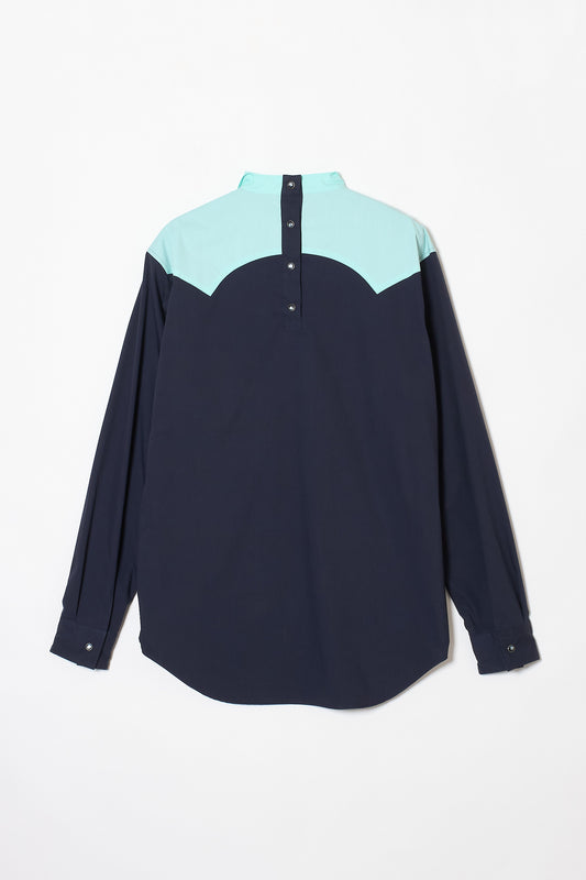 SCARF COLLAR WESTERN SHIRT NAVY