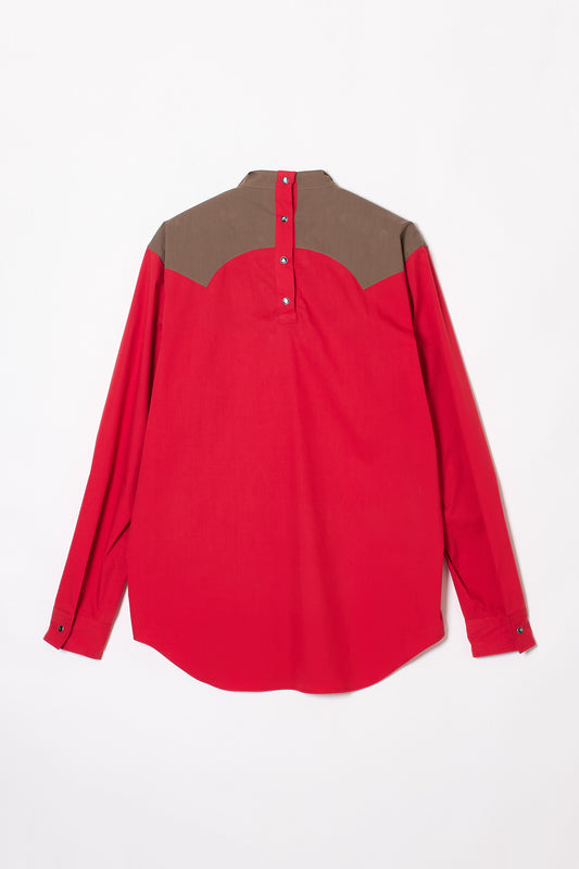 SCARF COLLAR WESTERN SHIRT RED