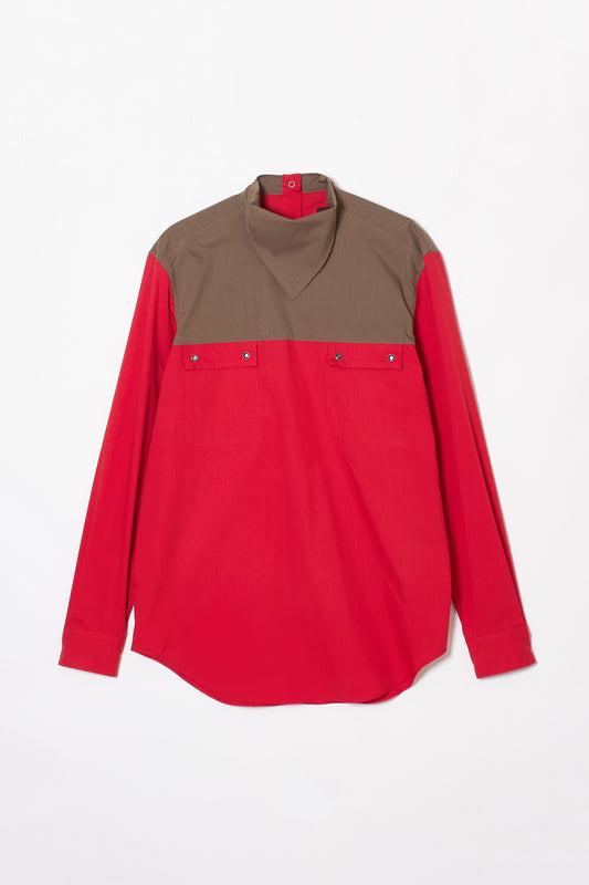 SCARF COLLAR WESTERN SHIRT RED