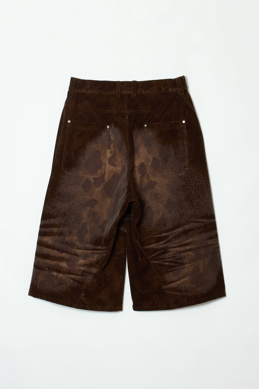 FLOCK CAMOUFLAGE TWISTED JORTS BROWN
