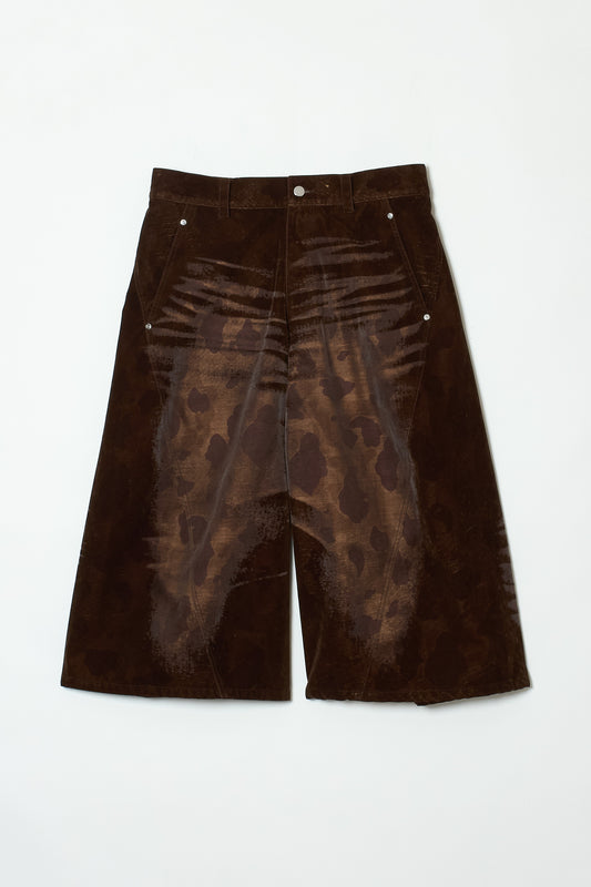 FLOCK CAMOUFLAGE TWISTED JORTS BROWN