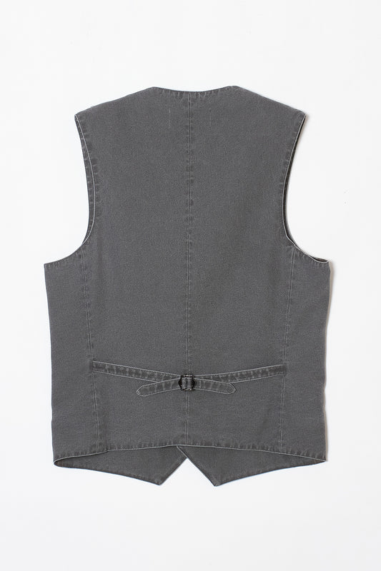 FADED TWILL WESTERN VEST BLACK