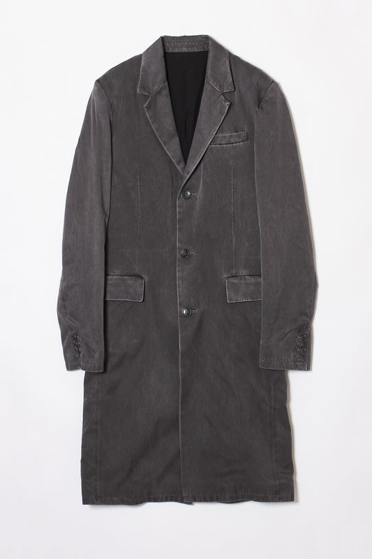 PIGMENT DYED CUPRO CHESTER COAT BLACK