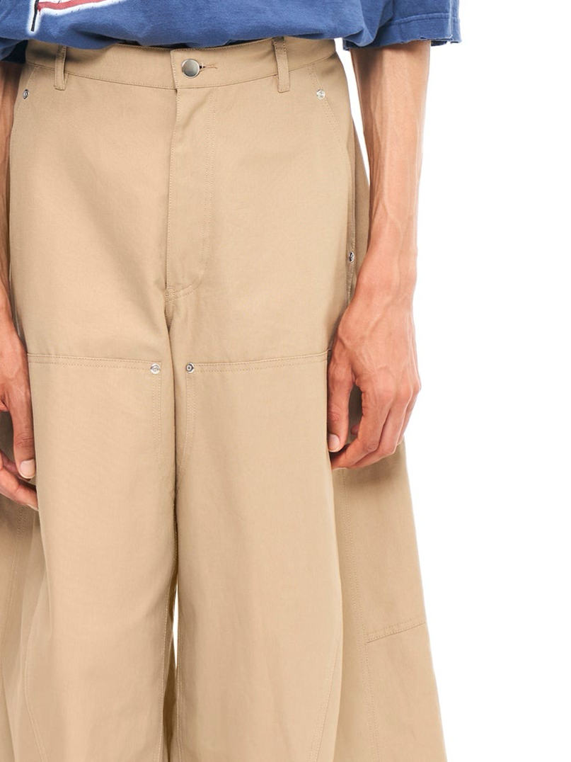 BAGGY TWISTED DOUBLE KNEE PANTS BEIGE