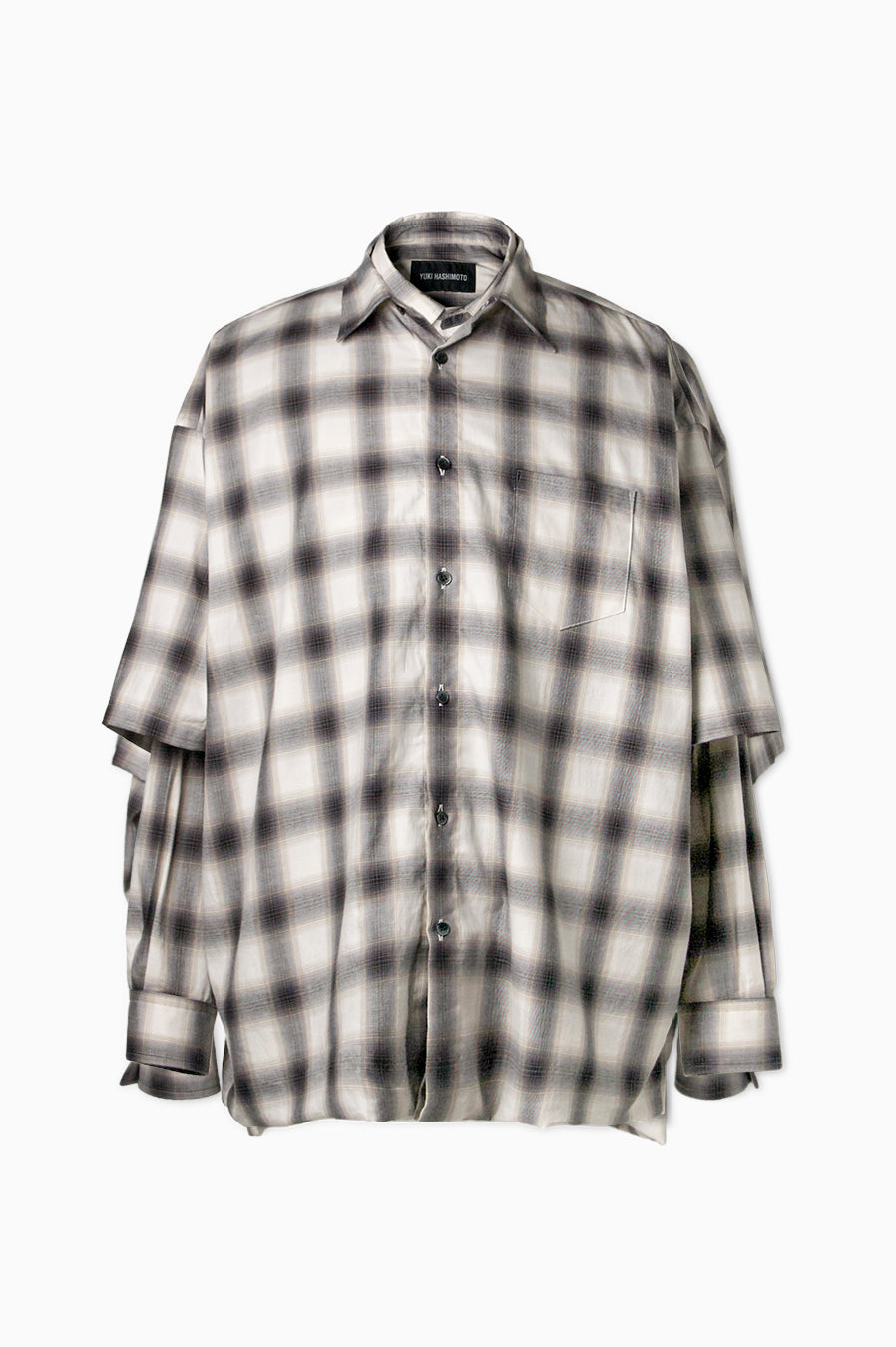 Ex. DOUBLE LAYERED SHIRTS OMBRE CHECK