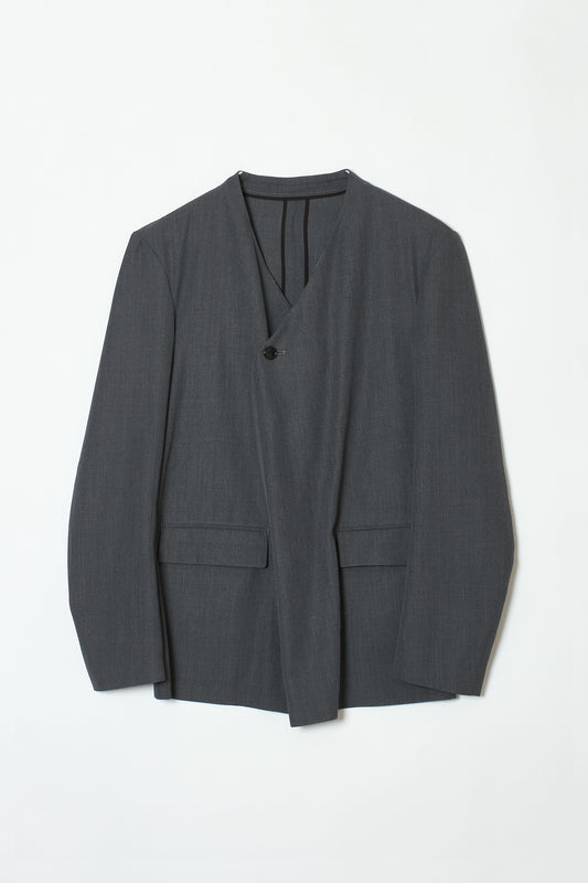 Y NECK JACKET GREY