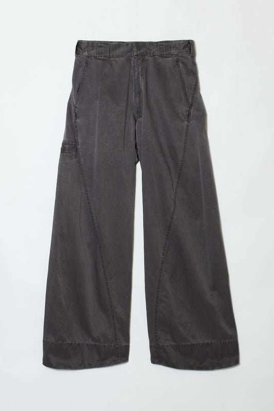 WASHED TWISTED WORK PANTS BLACK