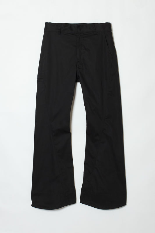 TWISTED FLARED PANTS BLACK
