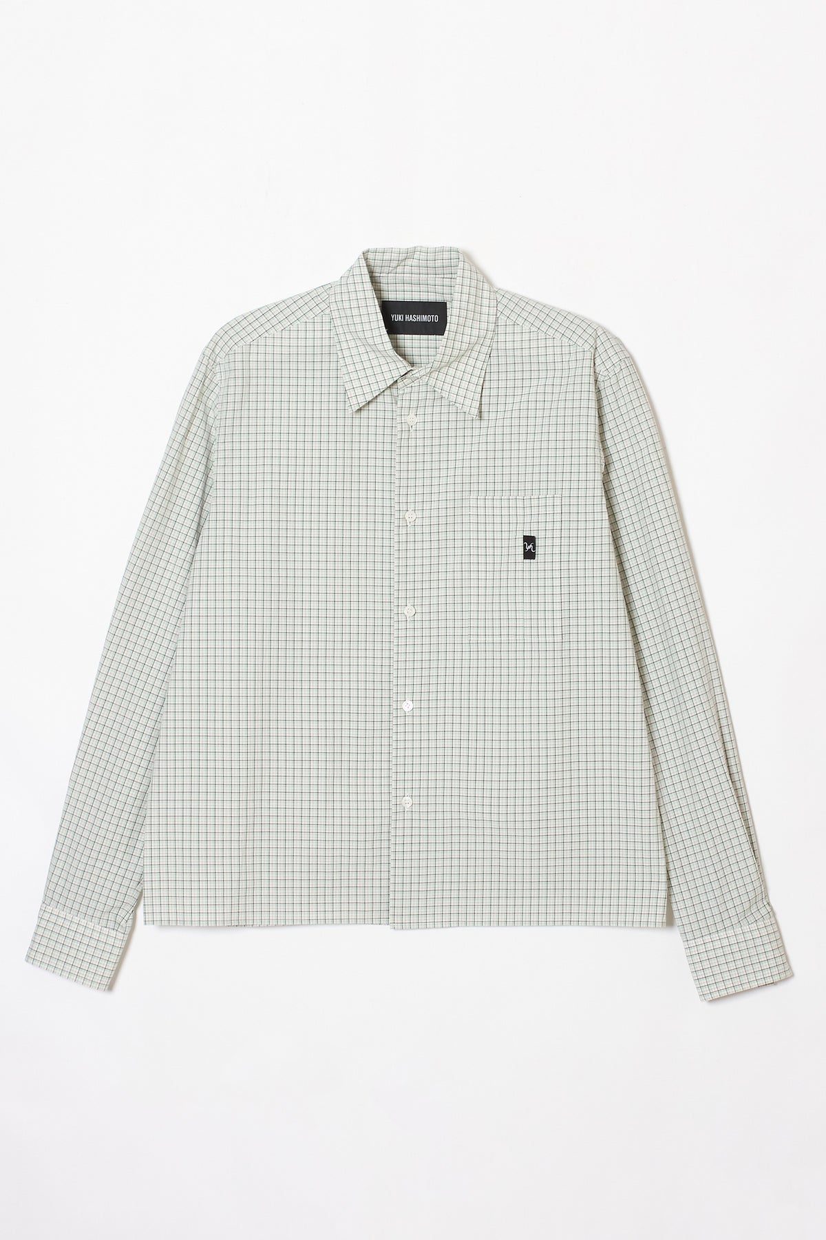 CROPPED GLASS HOLDER SHIRTS GREEN CHECK