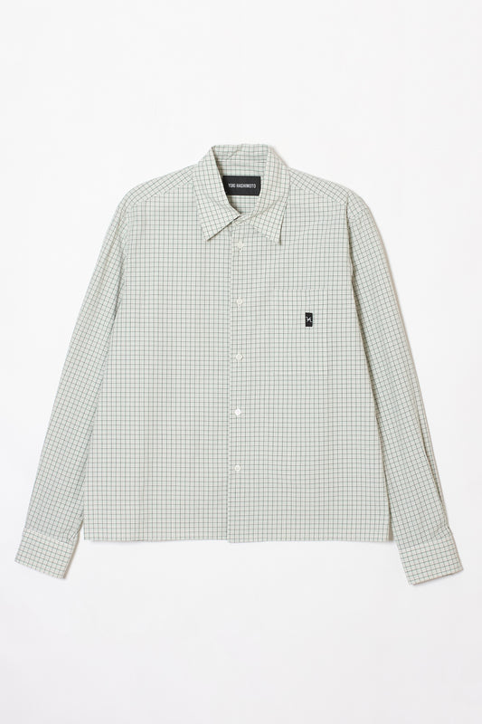 CROPPED GLASS HOLDER SHIRTS GREEN CHECK