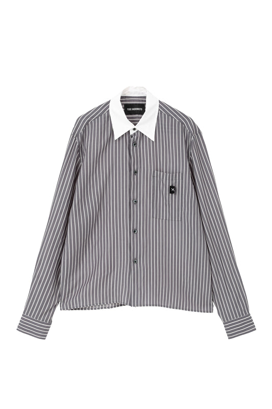 CROPPED GLASS HOLDER SHIRT GREY STRIPE