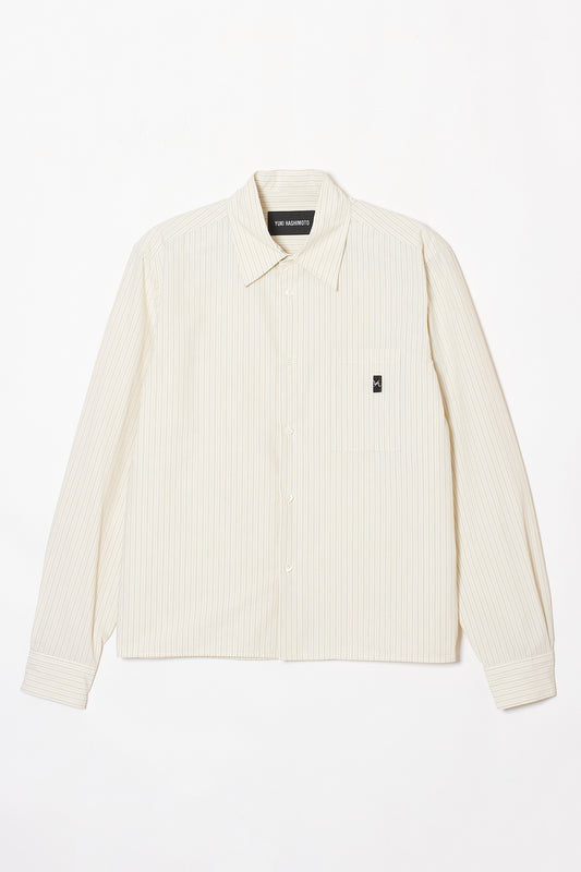 CROPPED GLASS HOLDER SHIRTS IVORY STRIPE