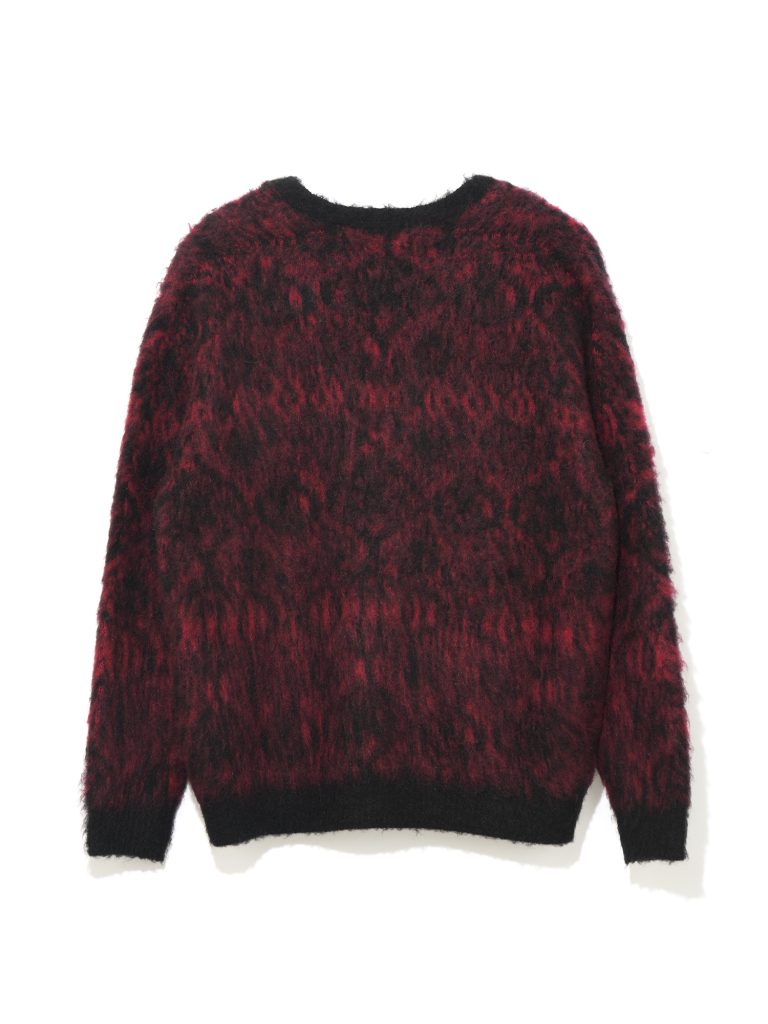 PYTHON PATTERN MOHAIR CARDIGAN RED | YUKI HASHIMOTO